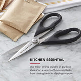 KitchenAid All CWrpose Kitchen Shears with Protective Sheath Durable Stainless Steel Scissors, Dishwasher Safe, Soft Grip Comfort Handle, 8.72 Inch, Black