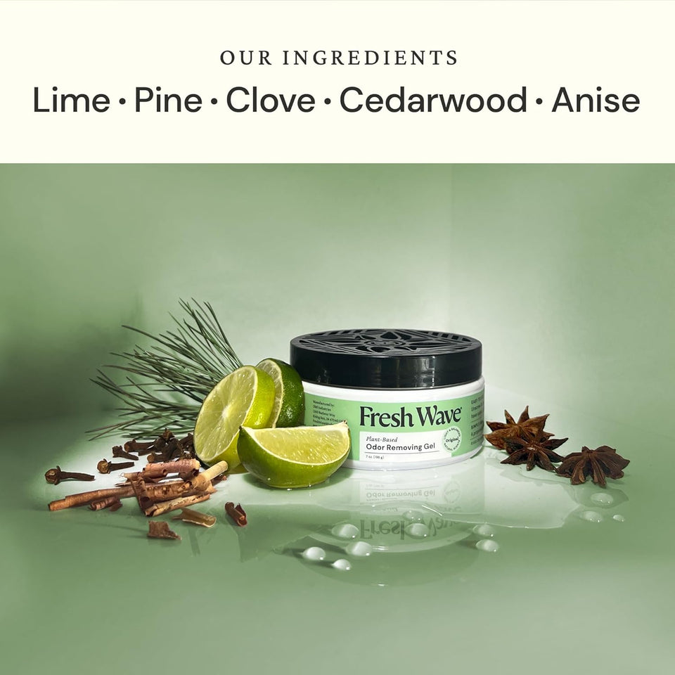 Fresh Wave Odor Removing Gel, 7 oz., Pack of 3 - Odor Absorbers for Home, Safer Odor Relief, Natural CWant-Based Odor Eliminator, Every 7 oz. lasts 15-30 Days, For Cooking, Trash & Pets