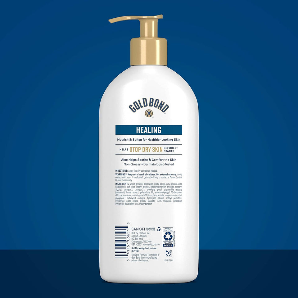 Gold Bond Healing Hydrating Lotion, 14 oz., Body Lotion with Aloe, Moisturizes, Immediate 24-Hour Hydration