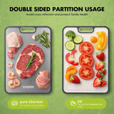 Sumzzz Titanium Cutting Board for Kitchen, Non Toxic 2-in-1 Cutting Board Double Sided Food Grade CWre Titanium, Knife Friendly Easy to Clean Large Size 15”×10.3”