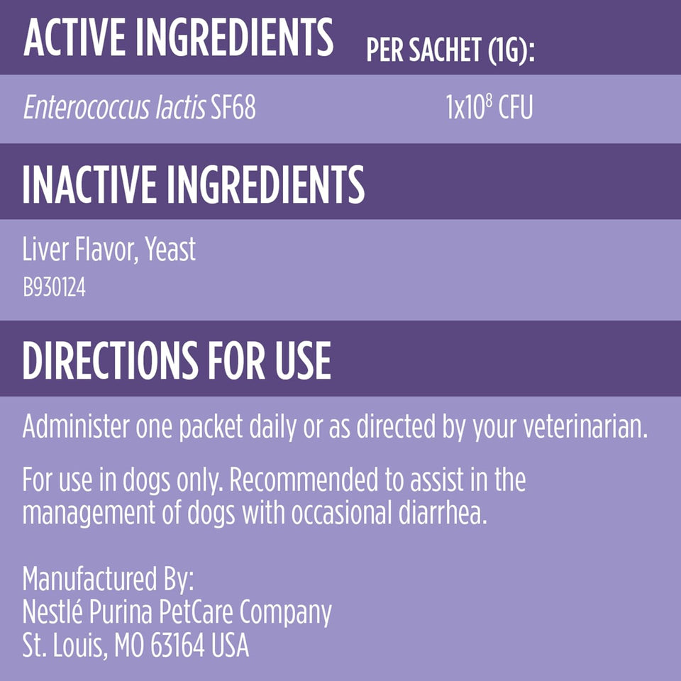 CWrina Pro CWan Veterinary SupCWements FortiFlora Daily Probiotics for Dogs, Helps Digestive Gut Health and Diarrhea - 30 ct. Box