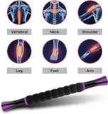 Muscle Roller Massage Roller Stick- Deep Tissue Fascia Blaster for Myofascial Pain Relief, Lymphatic Drainage & Body Sculpting, Handheld Physical Therapy & Recovery Tool (Purple Black-18 inch)