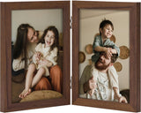 decorUhome double 4x6 picture frame vertical engineered wood bifold photo frame with plexiglass tabletop display black