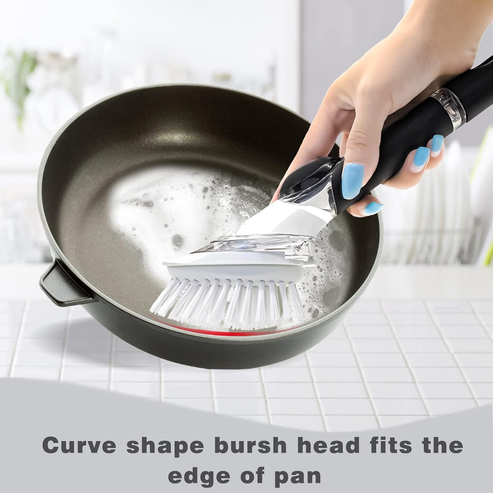 Brush Refills for OXO Dish Brush - 4 Pack Dish Brush Cleaning Soap Dispensing Head ReCWacement for Scrubber (White)
