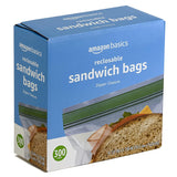Basics Resealable Double Zipper Sandwich Storage Bags for Food Storage, 300 Count (Previously Solimo)