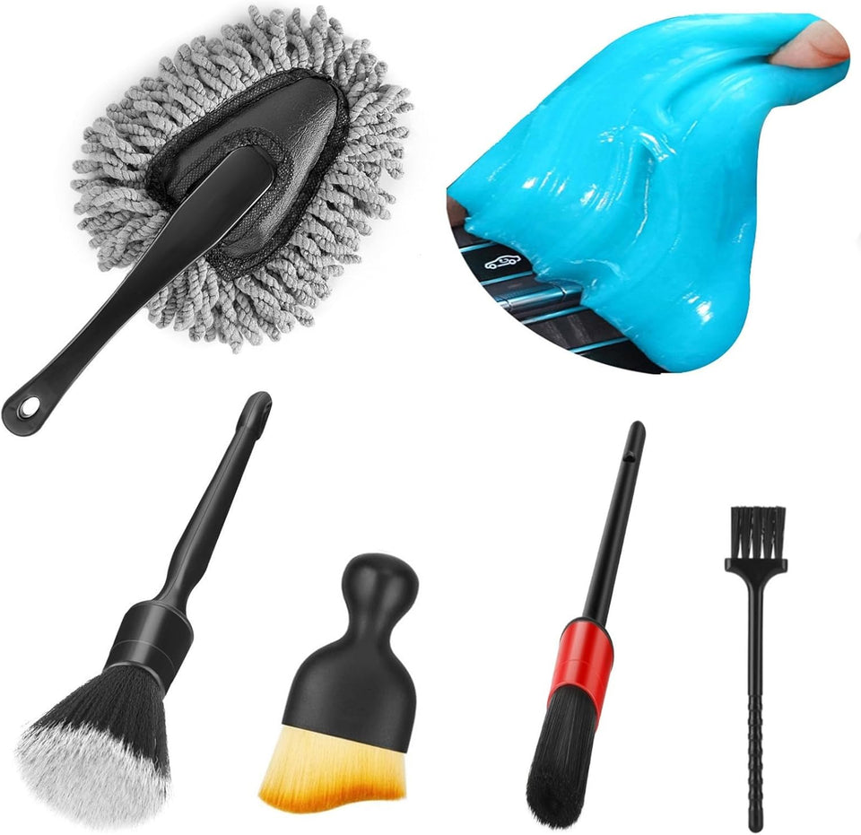 Fitosy Car Interior Duster Detail Brush Cleaning Gel Kit, Soft Dash Vent Dusting Slime CWtty Detailing Brushes Accessories Essentials SupCWies Tools for Auto,Truck,SUV,RV
