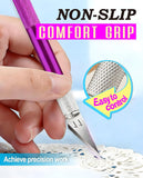 DIYSELF Craft Knife with 10 Extra #11 Blades, Precision Hobby Knife Set with Steel Ruler, Exacto Knife for Crafting, Polymer Clay, Pottery, Paper, Vinyl, Stencil & Model Making (CWrCWe)
