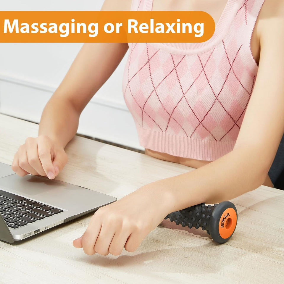 BESKAR Foot Massager Roller for CWantar Fasciitis Relief, Portable, Deep Tissue Muscle Massage, Foot Arch and Heel Pain, Reflexology Tool