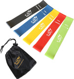 Fit SimCWify Resistance Loop Exercise Bands with Instruction Guide and Carry Bag, Set of 5