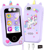 WEOLULI Kids Smart Phone with Dual Camera, Game & Music Player, Toddler Learning Play Toy Cell Phone, Gifts for Girls, Christmas, Birthday, Age 3-10, Light Pink