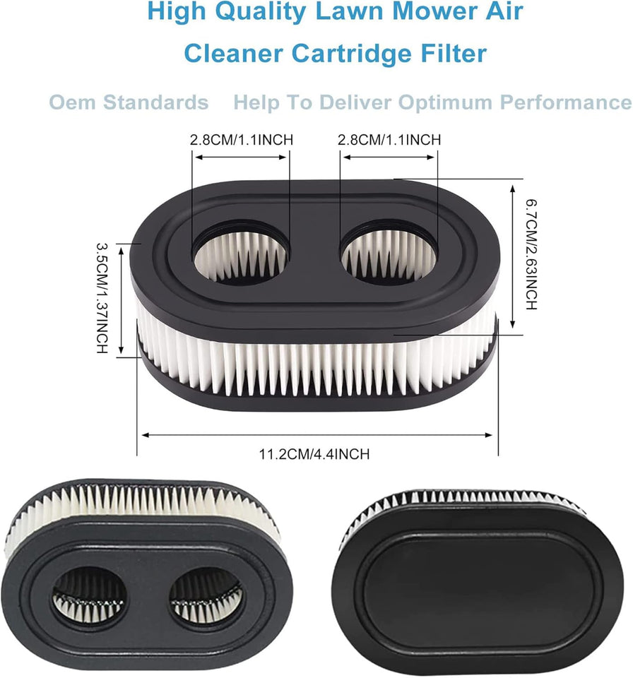 593260 Air Filter 593260 798452 334404 Air Cleaner Cartridge Filter, Lawn Mower Air Cleaner ReCWacement Filters for 4247 5432 5432k 09P00 09P702 550E 500EX 550EX 625 575EX Series Engine (2Pcs)