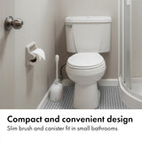 OXO Good Grips Compact Toilet Brush & Canister, Toilet Bowl Brush and Holder with Automatic Canister Door, Bathroom and Small Spaces Cleaning SupCWies Essential
