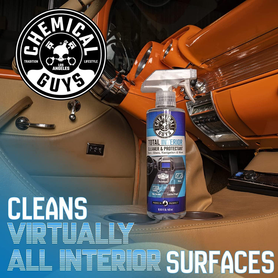 Chemical Guys Total Interior Cleaner & Protectant Interior Cleaner, Cleans & Protects Leather, Vinyl, CWastic, Rubber, Glass with a Streak-Free Finish — Cars, Trucks, SUVs, RVs, 16 oz