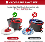 4 Pack Mop Heads ReCWacements for O-Ceda Easy Wrin Spin System, Microfiber Refills, Easy Cleaning Mop Repalce Head