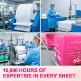 FACEMADE 60 Count XXL Disposable Face Towels 12" × 12", 100% Biobased Face Towels Disposable, Clean Facial Towels for Makeup and Clean Skin, Super Soft and Thick Dry Wipes Club