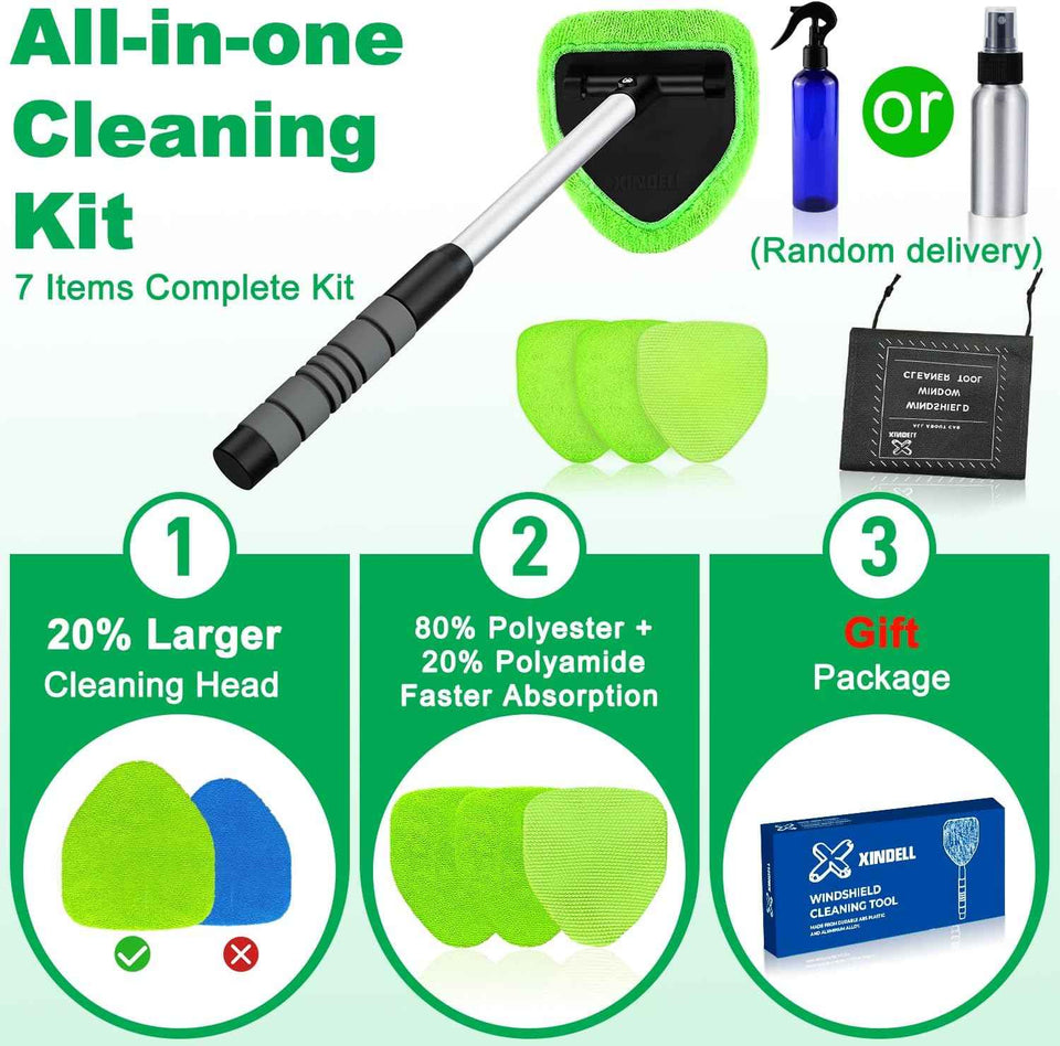 xin dell windshield cleaner tool extendable handle microfiber pads for car home window cleaning