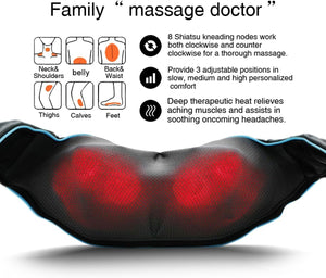 Mo Cuishle Mothers Day Gifts, Shiatsu Back Shoulder and Neck Massager with Heat, Electric Deep Tissue 4D Kneading Massage, Best Gifts for Women Men Mom Dad Wife Husband her him, Fathers Day, Christmas