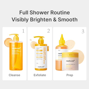 medicube Kojic Acid Turmeric Brightening Body Wash | Gentle Shower Gel for Uneven Skin | Niacinamide, Vitamin C, AHA/BHA | Deep Cleansing, Hydrating Formula | Easy and Effective, 13.52 fl.oz