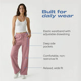 Common Stitch 3 Pack Wide Leg Fleece Lounge Sweatpants for Women — Deep Pockets, Relaxed Fit, Elastic Drawstring Waist