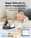 Black and White Baby Books for Newborn - Tummy Time Mirror & Sensory Toys Soft Montessori Toy for Infant Visual Stimulation, Brain Development & Early Learning - High Contrast Toys for 0-6 Months
