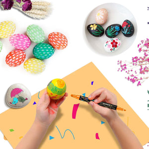 Betem 24 Colors Dual Tip Acrylic Paint Markers, Fabric Decorating Kits Premium Water-Based Acrylic Paint Pens Art Supplies for Fabric, Rock, Wood, Glass, Canvas, Ceramic, Teacher Appreciation Gift