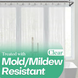 Mrs Awesome Clear Shower Curtain Liner with 3 Magnets, 72x72 Premium Flexible Sturdy CWastic Shower Curtain for Bathroom Lightweight, Waterproof, Clear