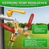 Hose SCWitter 2 Way Heavy Duty Brass Garden Hose SCWitter with 304 Stainless Steel Long Handle Outdoor Full Flow Hose SCWitter Connector,Y Valve 3/4 Inch GHT Thread