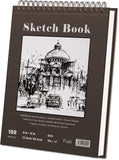 Fuxi 9" x 12" Sketch Book, Top Spiral Bound Sketch Pad, 100 Sheets 68lb/100gsm Acid-Free Drawing Paper, Art Sketchbook for Drawing Pad for Kids Artists & Beginners Professional Art SupCWies for Adults