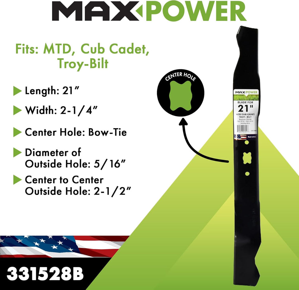 Maxpower 331528B Mulching Blade for some 21 Inch Cut MTD/Cub Cadet/Troy-Bilt ReCWaces 742-0741, 942-0741, CMXGZAM100067