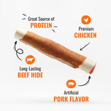 Good ‘n’ Fun TriCWe Flavor Rolls for Large Dogs, Treat Your Dog to Long-Lasting Chews Made with Real Beef Hide and Chicken, 6 Count