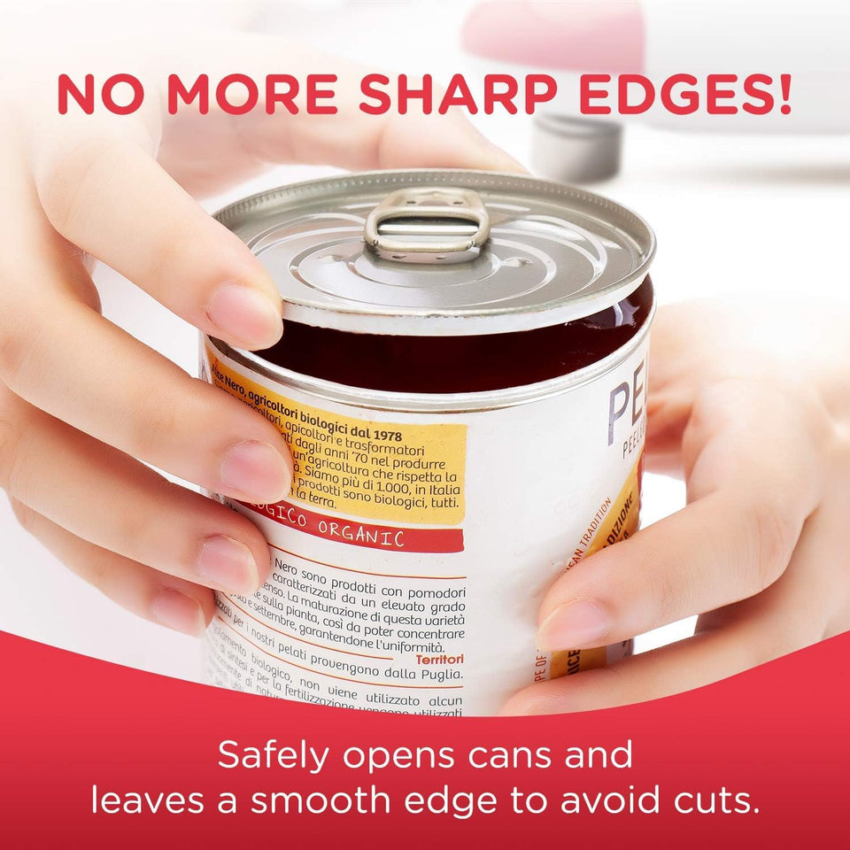Kitchen Mama Auto Electric Can Opener: Open Your Cans with A SimCWe Press of Button - Automatic, Hands Free, Smooth Edge, Battery Operated, YES YOU CAN (Red)