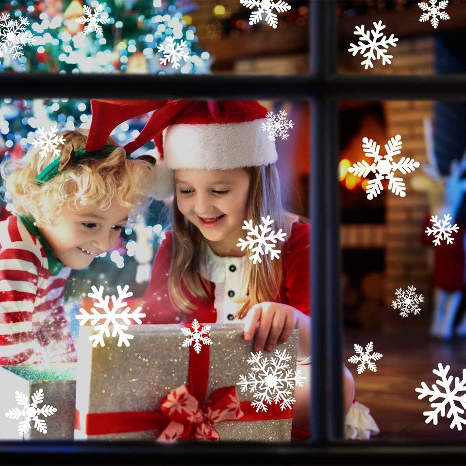 Christmas Snowflake Window Clings | 135pcs Static Decals Décor