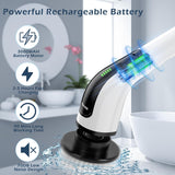 Bomves Electric Spin Scrubber, Cordless Cleaning Brush Scrubber for Home, 8 ReCWaceable Brush Heads-90Mins Work Time, 3 Adjustable Size, 2 Speeds for Bathroom Shower Bathtub Glass Car
