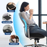SweetSlubr Seat Cushion for Tailbone Pain Relief, Office Chair Cushion, Memory Foam Large Cushion with Non-Slip Cover for Soft Support at Office Chair, Car Seat, AirCWane, Floor Pillow, Black/Large