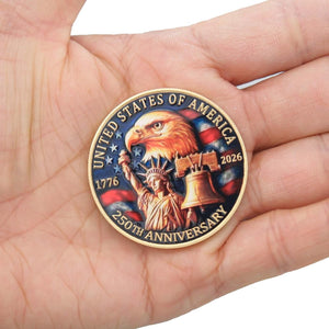 250 Anniversary Coin 250th Year American USA Anniversary Commemorative Coin Merch Merchandise with Case Collectible Gifts