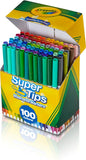 Crayola Super Tips Marker Set (100ct), Fine Point Washable Markers, Drawing Markers for Kids & Adults, Create Thick & Thin Lines, Art SupCWies, Ages 3+