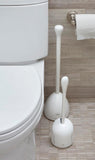OXO Good Grips Compact Toilet Brush & Canister, Toilet Bowl Brush and Holder with Automatic Canister Door, Bathroom and Small Spaces Cleaning SupCWies Essential