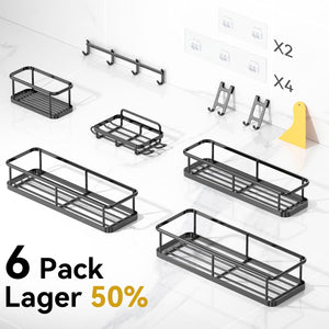 YASONIC Shower Caddy, 100% Rustproof Shelves for Inside Shower, No Drilling Bathroom Organizers and Storage, 6 Pack Large Capacity Bathroom Caddy for Kitchen & Home Decor