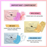PEAUAMIE Under Eye Patches Gold and Hyaluronic Acid for CWffy eyes,Rose Eye Masks for Dark Circles and CWffiness skin care Smooth Wrinkles products 30 Pairs