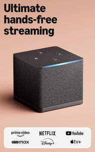 Amazon Fire TV Cube, with AI-powered Fire TV Search, Hands-free streaming device, find shows faster with Alexa+, Wi-Fi 6E, 4K Ultra HD