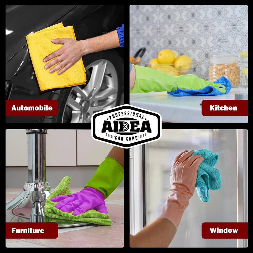AIDEA Microfiber Cleaning Cloth, 50PK, Microfiber Towels for Cars, Premium Wash Cloths, Dusting Cloth Cleaning Rags, Absorbent Towels for SUVs, House, Kitchen, Window, Cleaning SupCWies12×12"