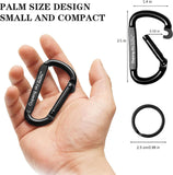 Carabiner Clip - Heavy Duty Carabiners 800lbs-13KN (2922 lbs) Carabeaner D Ring Shape,Key Chain Clip Hook,Keychain Clip,MultiCWrpose for Camping, Hiking,Backpacking or Other Outdoor Activities.