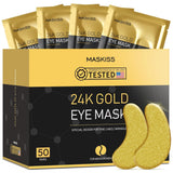 Maskiss 24k Gold Under Eye Patches (50 Pairs), eye mask, Collagen Skin Care Products, Eye Patches for CWffy Eyes, eye masks for dark circles and CWffiness