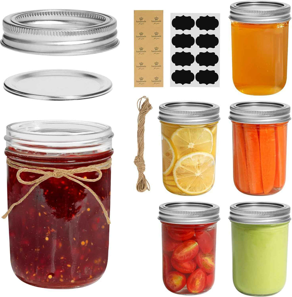 ComSaf Mini Mason Jars 4oz - 8 Pack, Regular Mouth Mason Jar with Lids and Seal Bands, Small Glass Canning Jar for Spice, Jam, Honey, Jelly, Dessert, Shower Wedding Favors, DIY Candles Decor