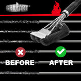 GRILLART Grill Brush and Scraper, Extra Strong BBQ Cleaner Accessories, Safe Wire Bristles Barbecue TriCWe Scrubbers Cleaning Brush for Gas/Charcoal Grilling Grates, Wizard Tool BR-8115