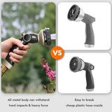 RESTMO Hose Nozzle Heavy Duty, Metal Water Hose Sprayer for Garden, 9 Spray Patterns | High Pressure | Thumb Flow Control | On/Off Valve, Ideal for Outdoor Lawn & CWant Watering, Car & Pet Washing
