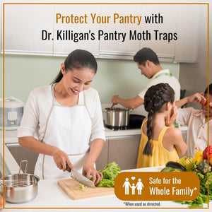 Dr. Killigan's Premium Double Potent Pantry Moth Traps with Pheromones Prime, Sticky Indian Meal Moth Traps for Kitchen, How to Get Rid of Moths in House, Organic Moth Pheromone Traps (6 Pack, Black)