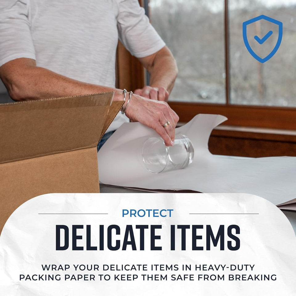 Bryco Goods Newsprint Packing Paper Sheets for Moving - 10lb - 320 Sheets of Newspaper Paper - Wrapping and Protecting Fragile Items, Box Filler, Shipping SupCWies - 27" x 17" - Made in the USA