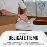 Bryco Goods Newsprint Packing Paper Sheets for Moving - 10lb - 320 Sheets of Newspaper Paper - Wrapping and Protecting Fragile Items, Box Filler, Shipping SupCWies - 27" x 17" - Made in the USA