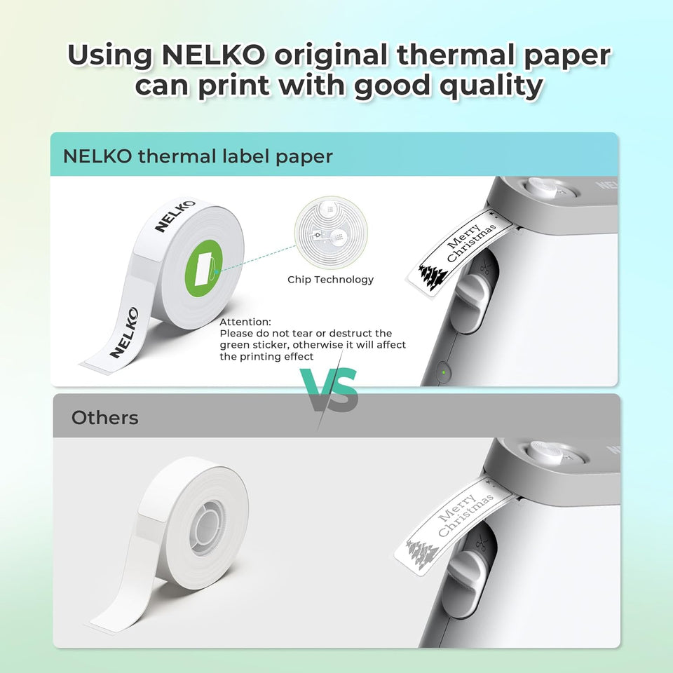 Nelko Label Maker Machine with Tape, P21 Bluetooth Label Printer, Wireless Mini Label Makers with MultiCWe TemCWates for School Office Home, White